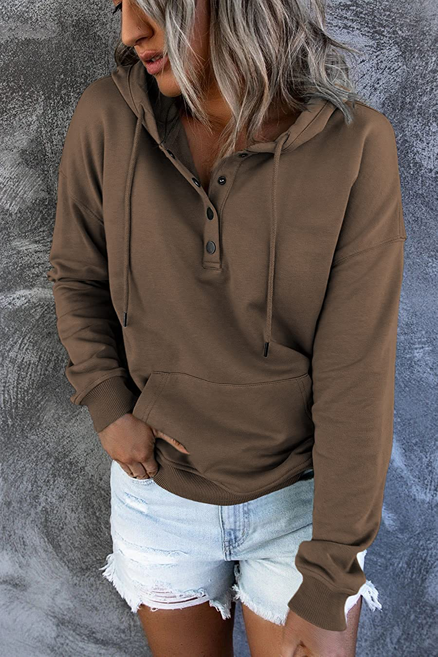 Ezymall Womens Casual Hoodies Pullover Tops Drawstring Long Sleeve Sweatshirts Fall Clothes with Pocket Apparel & Accessories > Clothing > Activewear Kylie Max   
