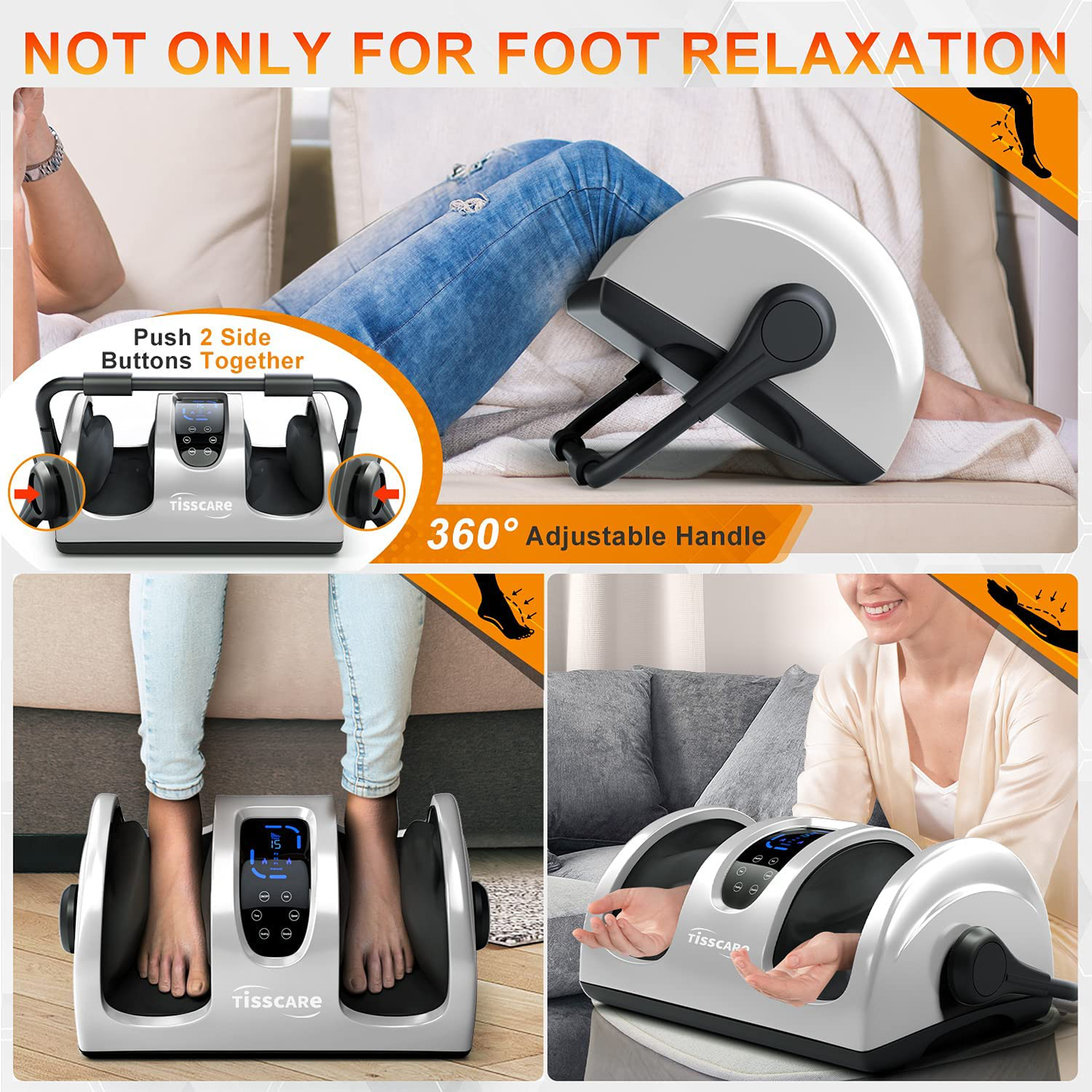 TISSCARE Shiatsu Foot Massager Machine w/ Remote & Heat for Plantar Fasciitis & Neuropathy, Deep Kneading Calf Massage, Leg Massager, Promote Blood Circulation & Pain Relief & Better Sleep Arts & Entertainment > Party & Celebration > Gift Giving TISSCARE   