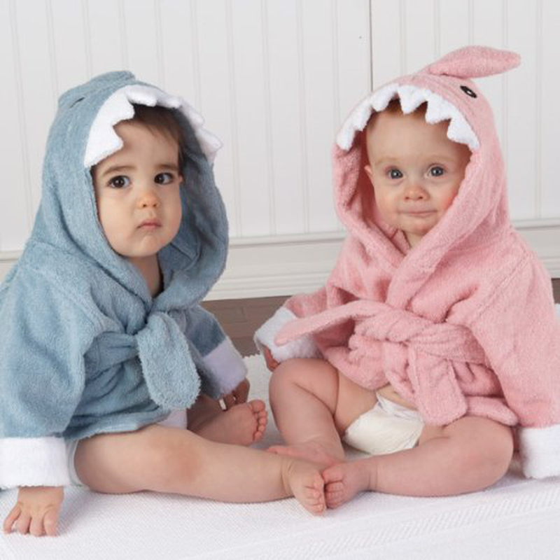 Baby Aspen "Let the Fin Begin" Shark Robe, Pink, 0-9 Months Apparel & Accessories > Clothing > Sleepwear & Loungewear > Robes Kylie Max   