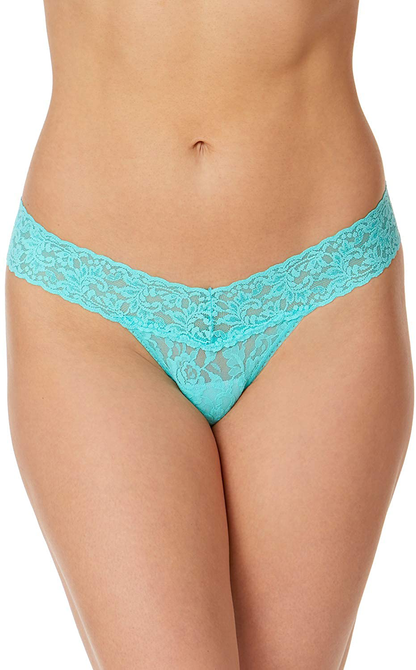 hanky panky, Signature Lace Low Rise Thong, One Size (2-12) Apparel & Accessories > Clothing > Underwear & Socks > Underwear hanky panky Bright Aqua One Size 