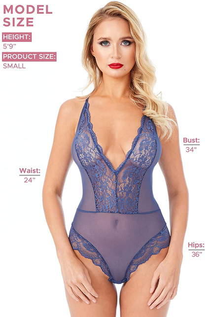 Lingerie for Women Snap Crotch Unlined Sexy Shapewear Teddy Bodysuit - Sandra Apparel & Accessories > Clothing > Underwear & Socks > Lingerie Lussuria   