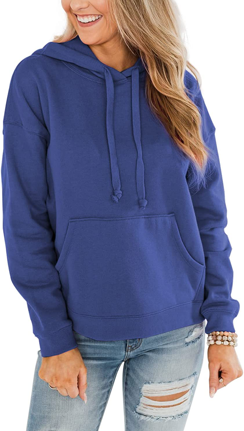 ORANDESIGNE Women’S Casual Hoodies Long Sleeve Pullover Tops Loose Lightweight Sweatshirt with Pocket Apparel & Accessories > Clothing > Activewear Kylie Max   