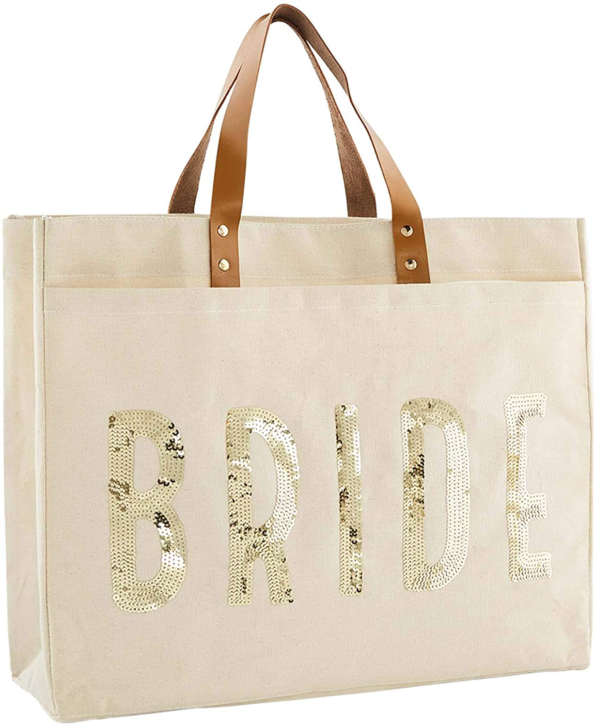 Mud Pie Sequin Bride Tote Bag Arts & Entertainment > Party & Celebration > Gift Giving Mud Pie Gold Sequin, Rectangle  