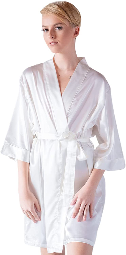Pretty Robes Silk Satin Robes for Women Short Kimono Robe for Brides and Bridesmaids Wedding and Bridal Party Loungewear Apparel & Accessories > Clothing > Sleepwear & Loungewear > Robes Pretty Robes   