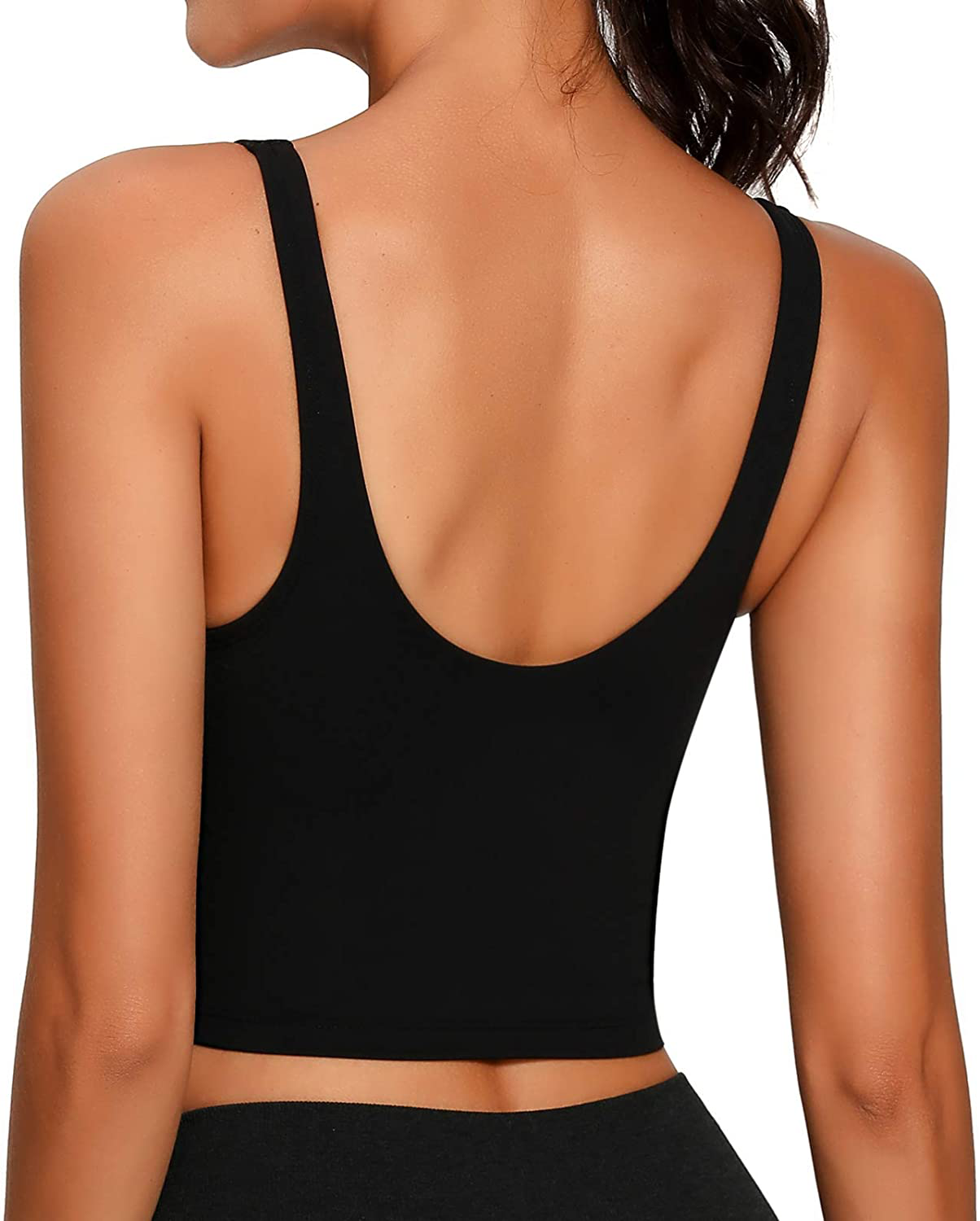 Lemedy Women Sports Bra Longline Crop Tank Top Padded Workout Running Yoga Apparel & Accessories > Clothing > Underwear & Socks > Bras Kylie Max   