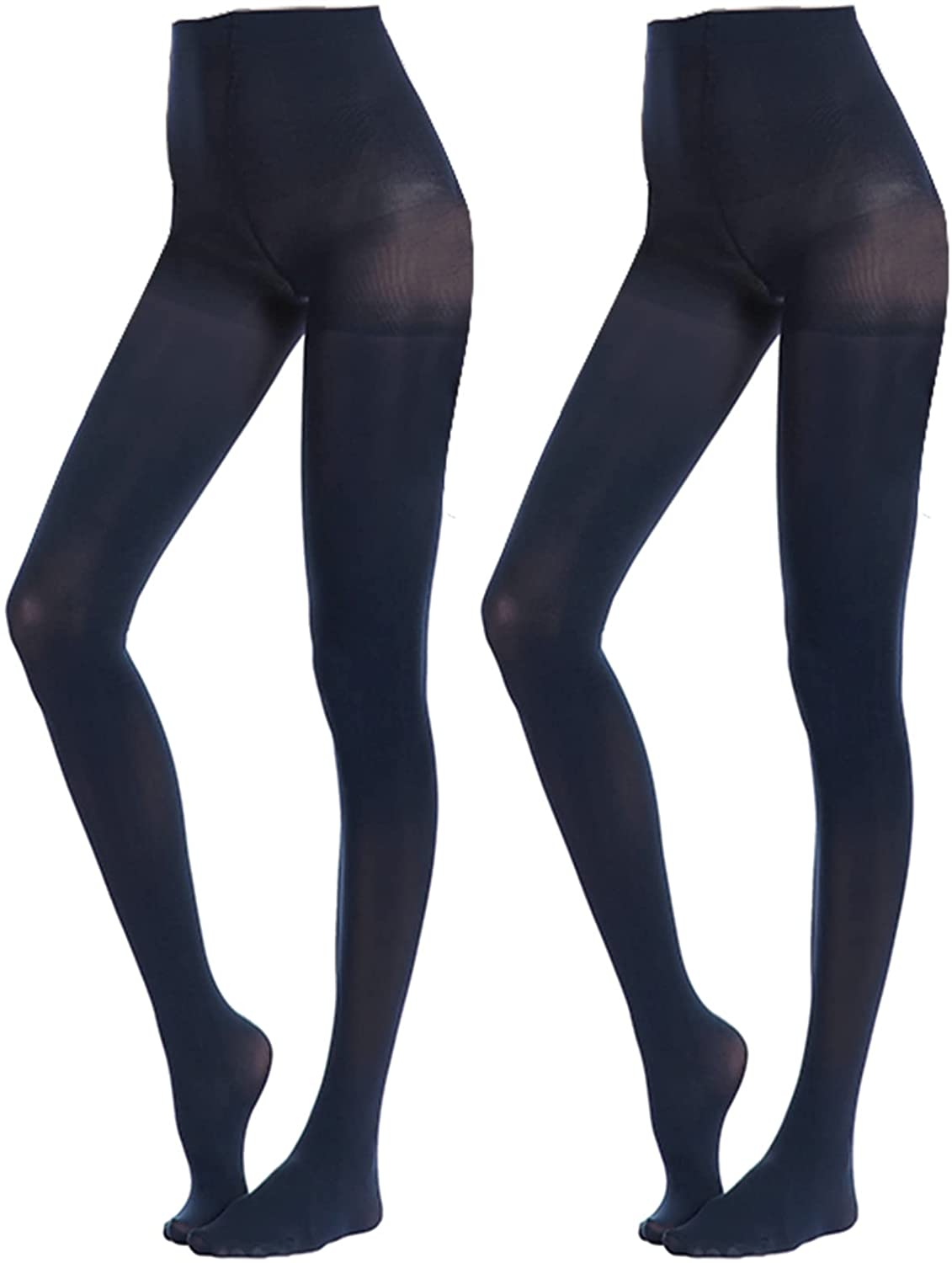 MANZI Women'S 2-6 Pairs Opaque Control Top Tights Comfort Stretch 70 Denier Pantyhose Apparel & Accessories > Clothing > Underwear & Socks > Shapewear MANZI Navy Blue 2 Pairs X-Large 