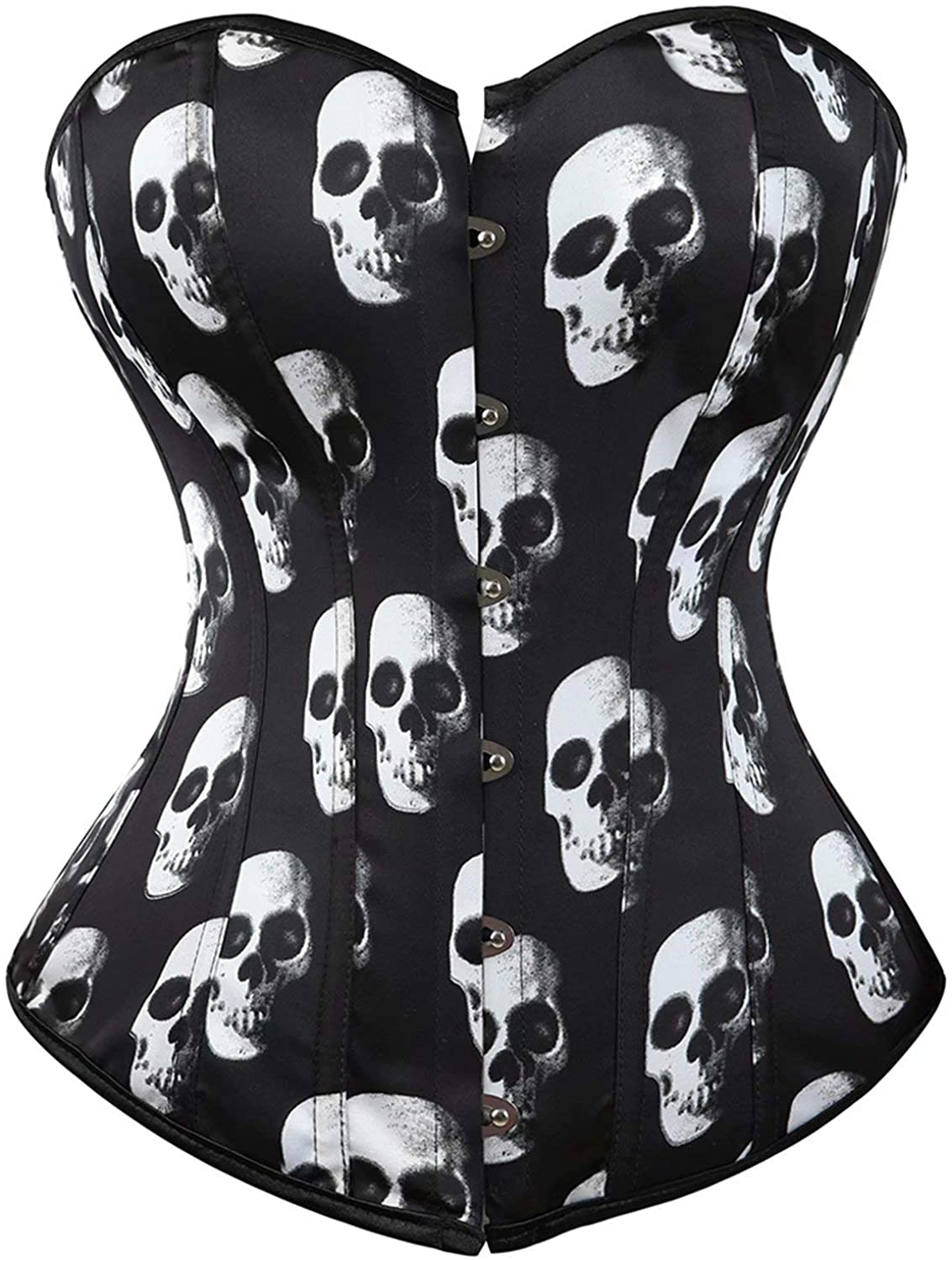 Corset Top Bustier Women'S Overbust Satin Floral Lace up Trim plus Size Bodyshaper Apparel & Accessories > Clothing > Underwear & Socks > Lingerie jutrisujo   