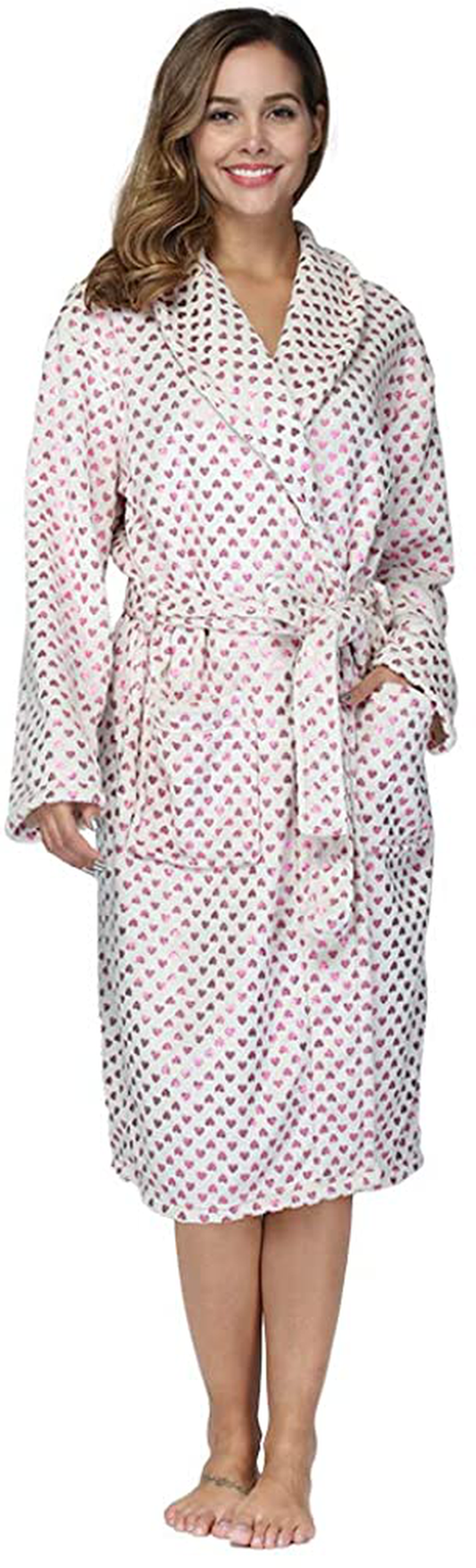 RONGTAI Womens Bathrobe Ladies Fleece Plush Warm Long Robes Apparel & Accessories > Clothing > Sleepwear & Loungewear > Robes Kylie Max   
