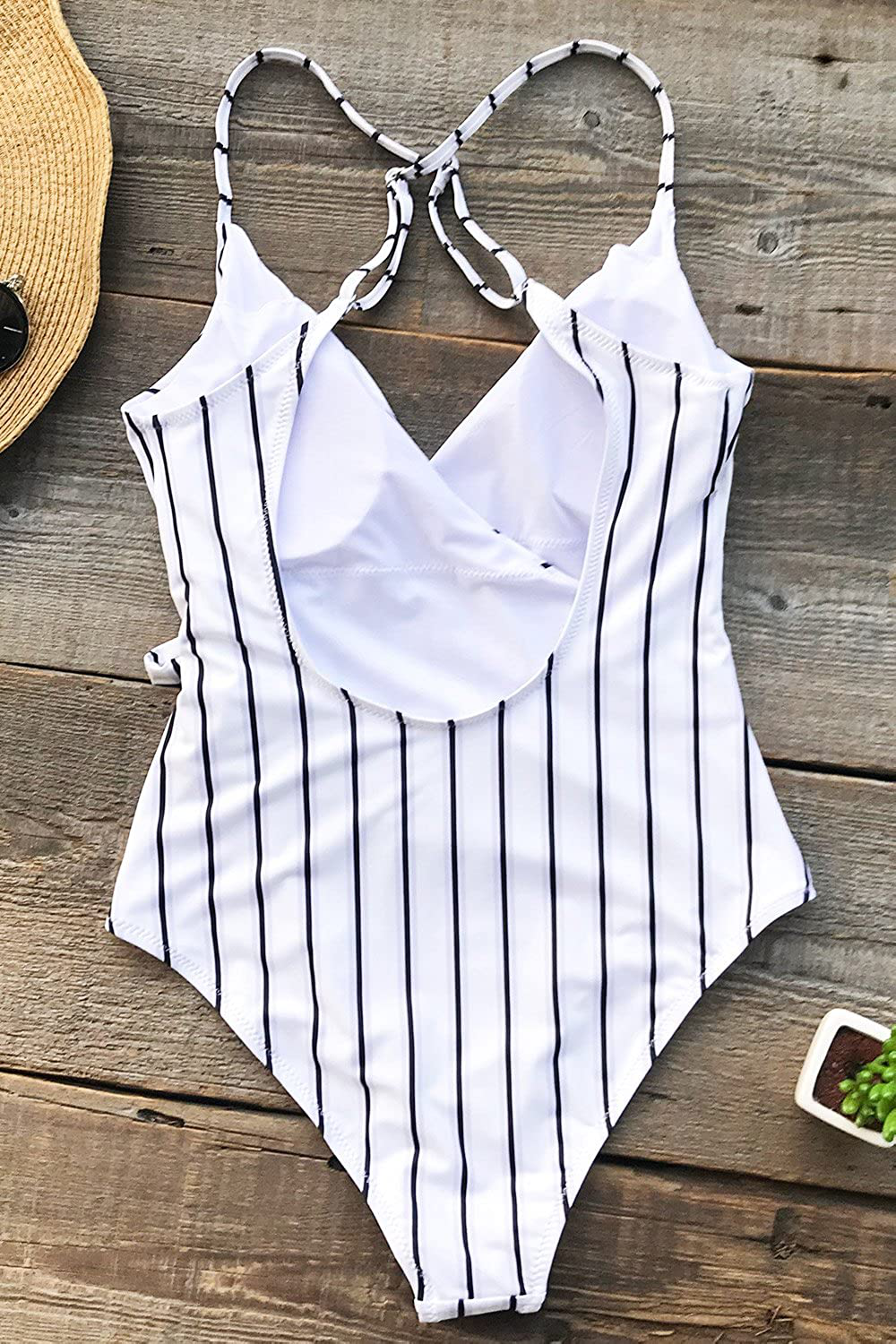 CUPSHE Women'S Elegant Dance Solid One-Piece Swimsuit Beach Swimwear Bathing Suit Apparel & Accessories > Clothing > Swimwear Kylie Max   