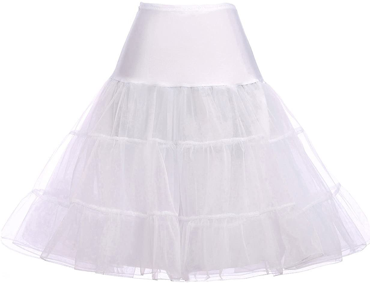 GRACE KARIN Women 50S Petticoat Skirts Tutu Crinoline Underskirt CL008922 Apparel & Accessories > Clothing > Underwear & Socks > Shapewear GRACE KARIN White Large 