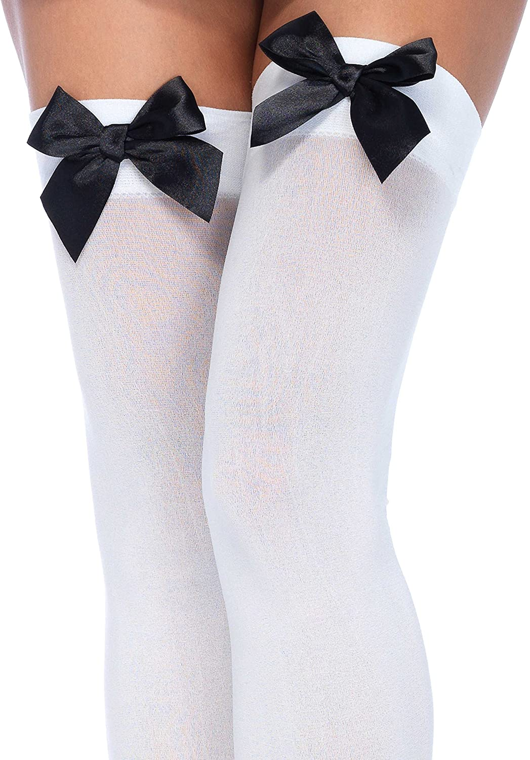 Leg Avenue Women'S Satin Bow Accent Thigh Highs Apparel & Accessories > Clothing > Underwear & Socks > Shapewear Leg Avenue   