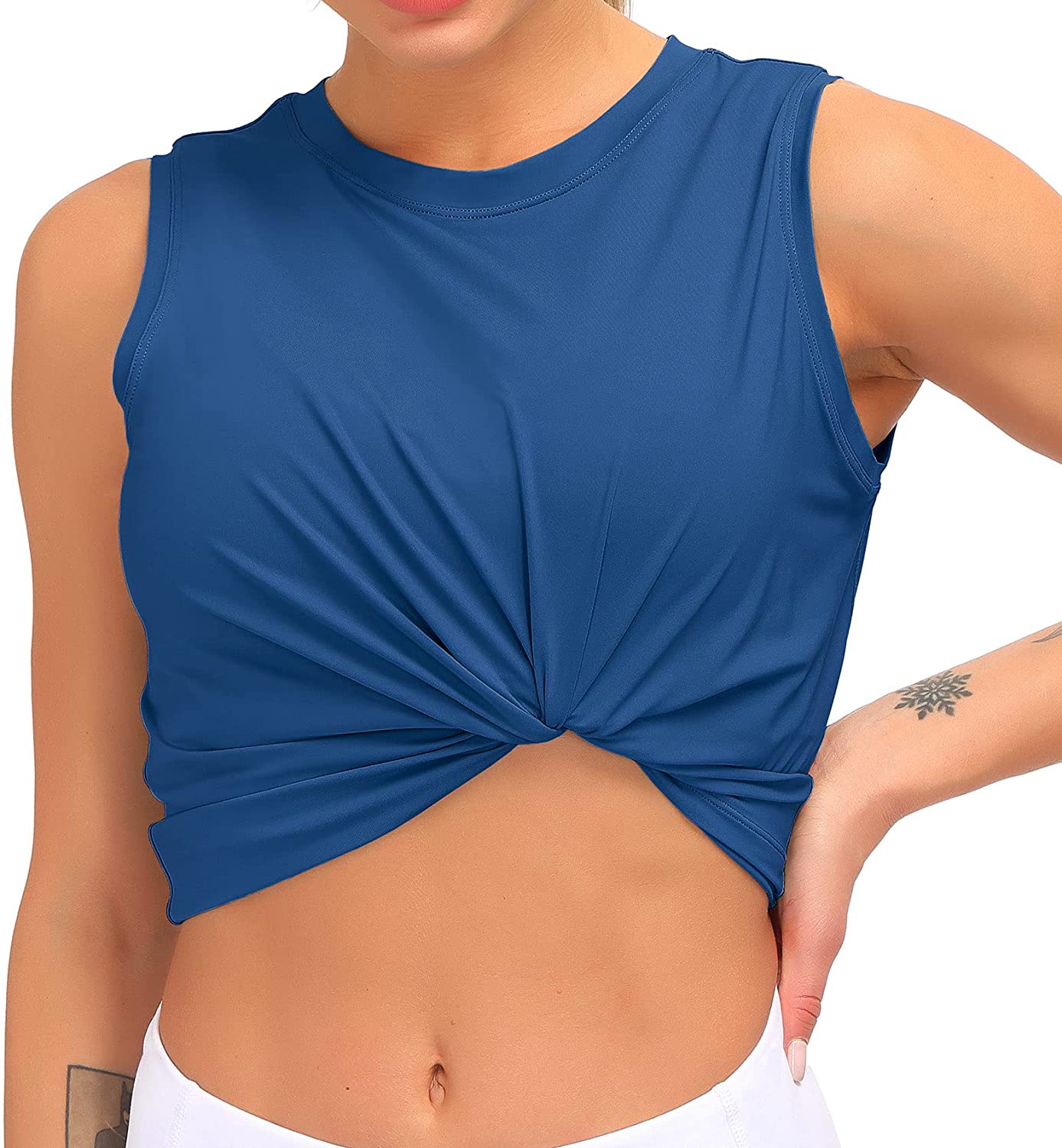 Dragon Fit Women Sleeveless Yoga Tops Workout Cool T-Shirt Running Short Tank Crop Tops Apparel & Accessories > Clothing > Activewear Kylie Max   