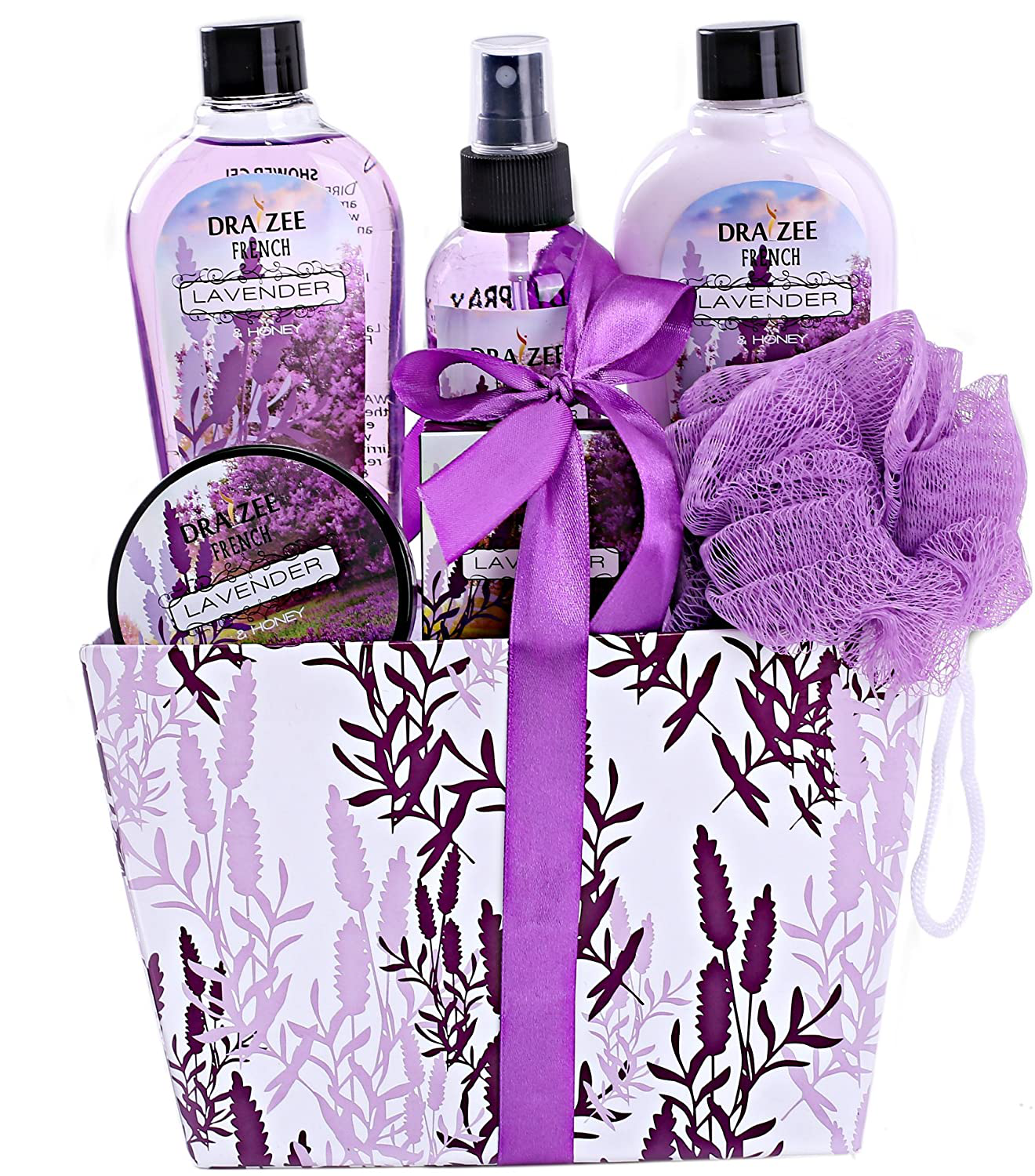 Spa Basket for Women w/Refreshing “Seductive Vanilla” Fragrance by Draizee- #1 Best Gift for Valentine – Luxury Bath & Body Set Includes 100% Natural Cream’s Lotion’s & Much More! Arts & Entertainment > Party & Celebration > Gift Giving Draizee Refreshing Lavender  