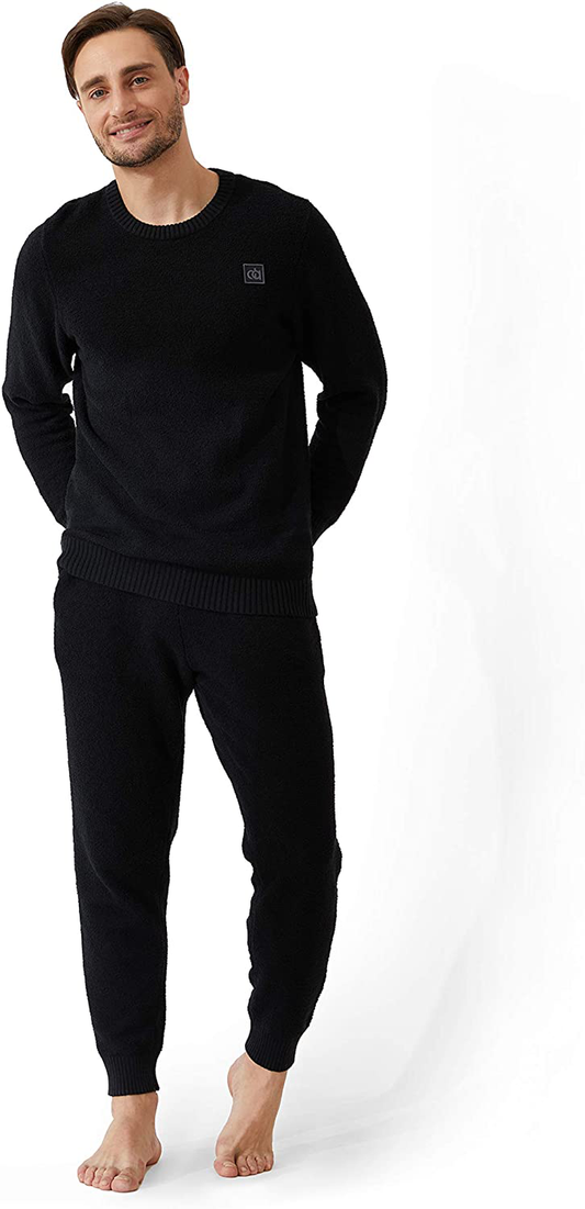 DAVID ARCHY Men'S Plush Fleece Sleepwear Warm Cozy Long Sleeve Top & Bottom Pajama Set Nightwear Apparel & Accessories > Clothing > Sleepwear & Loungewear > Pajamas Kylie Max   