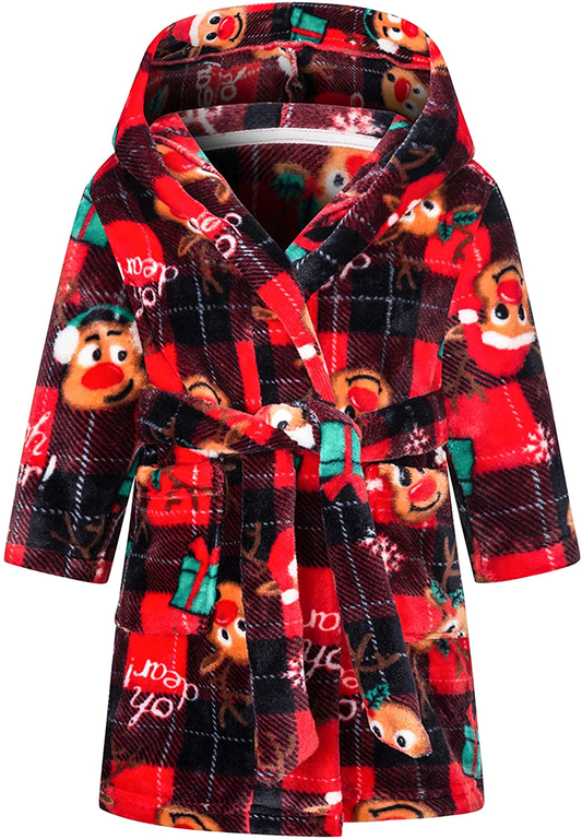 Umeyda Girls Robe,Cute & Fleece Hooded Robe with Belt for Girls, 12 Months - 18 Years Apparel & Accessories > Clothing > Sleepwear & Loungewear > Robes Kylie Max   