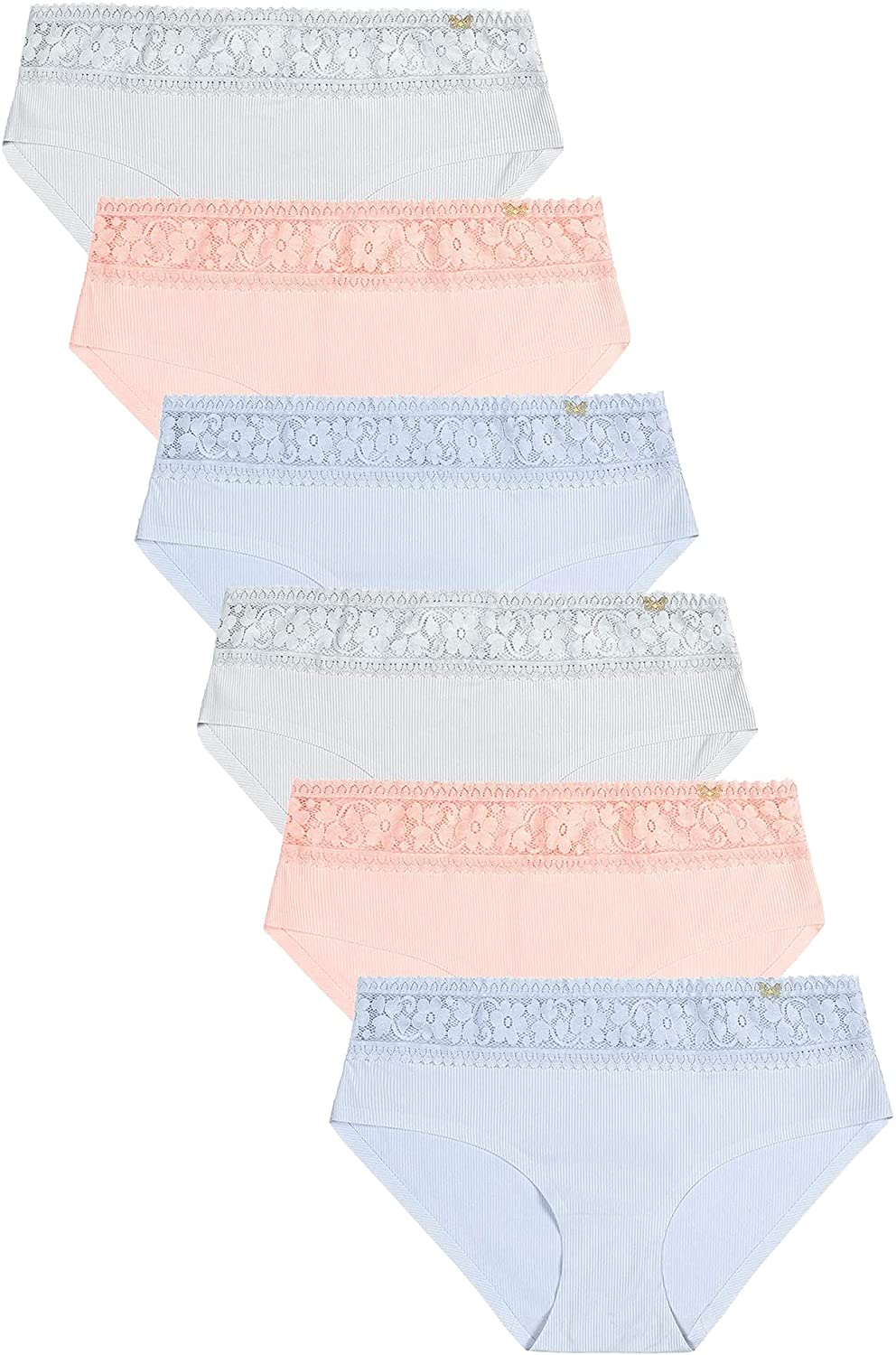 Jessica Simpson Women'S Underwear - Seamless Hipster Briefs (3/5/6 Pack) Apparel & Accessories > Clothing > Underwear & Socks > Underwear Jessica Simpson (6-pack) Ribbed Blue/Seashell/Micro Chip Medium 