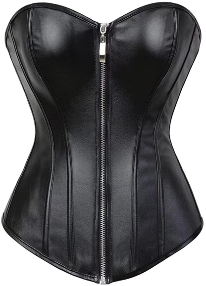 Leather Corsets for Women Bustier Lingerie Top Punk Rock Waist Cincher Basque Halloween Costume Apparel & Accessories > Clothing > Underwear & Socks > Lingerie jutrisujo 2803black Leather Corset 5X-Large 