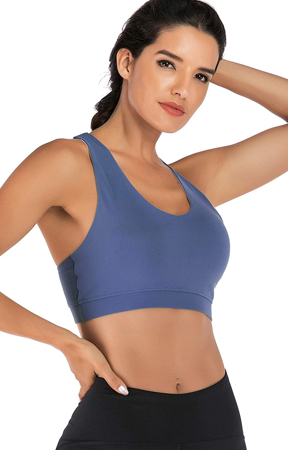 RUNNING GIRL Sports Bra for Women, Criss-Cross Back Padded Strappy Sports Bras Medium Support Yoga Bra with Removable Cups Apparel & Accessories > Clothing > Underwear & Socks > Bras Kylie Max   