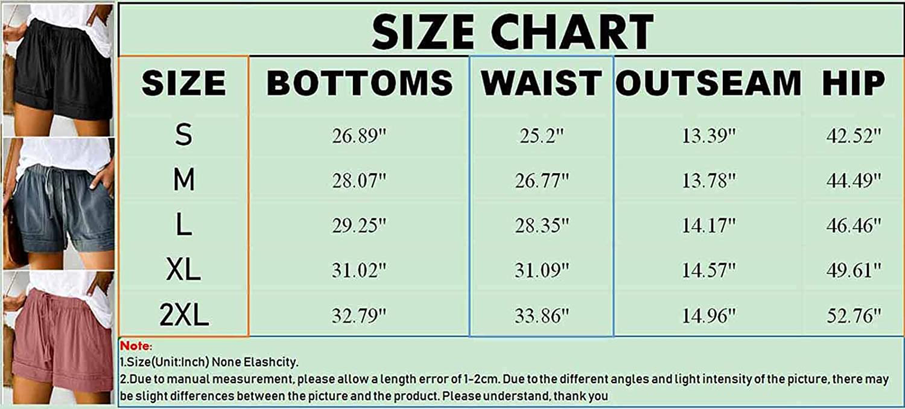 Wielsscca Womens Drawstring Shorts Summer Elastic Waist Casual Lightweight with Pockets Apparel & Accessories > Clothing > Shorts Kylie Max   