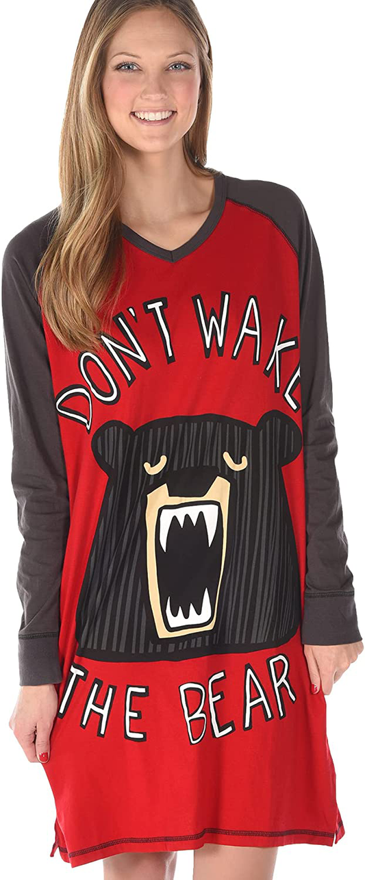 Lazy One V-Neck Nightshirts for Women, Animal Designs Apparel & Accessories > Clothing > Sleepwear & Loungewear > Nightgowns Kylie Max   