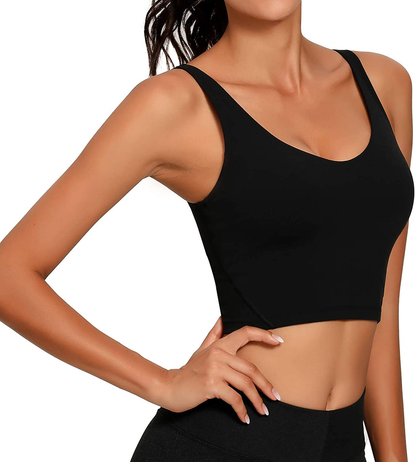 Lemedy Women Sports Bra Longline Crop Tank Top Padded Workout Running Yoga Apparel & Accessories > Clothing > Underwear & Socks > Bras Kylie Max   