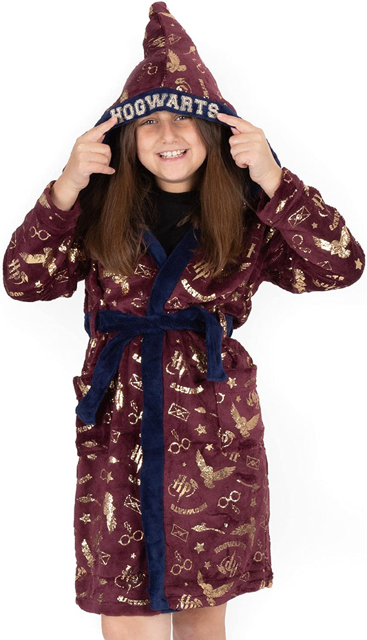 Harry Potter Dressing Gown Kids Red or Blue Options Pyjama Robe Apparel & Accessories > Clothing > Sleepwear & Loungewear > Robes Kylie Max   
