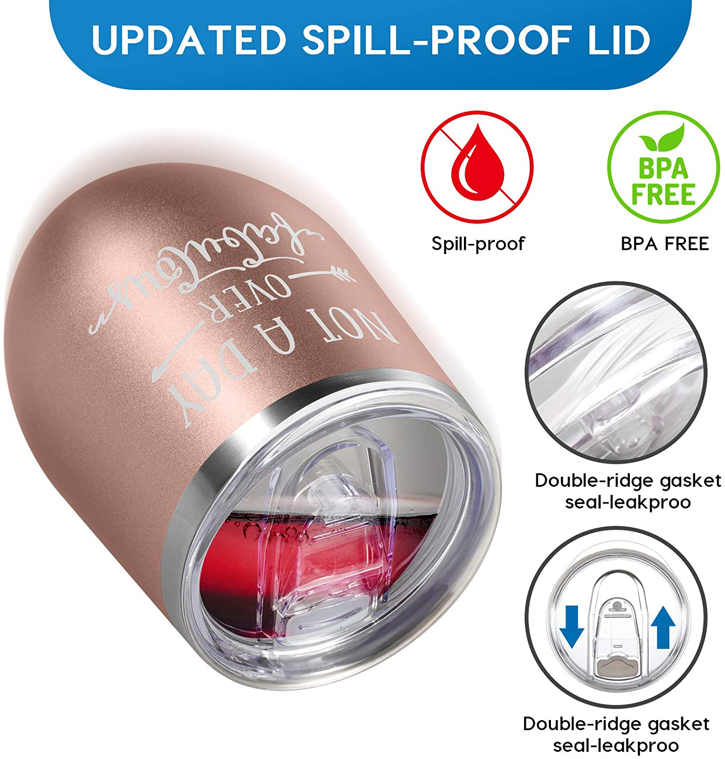 Birthday Gifts for Women - Insulated Wine Tumbler Rose Gold and Candles 4 Pack Gift Bath Set Gifts for Women - Stainless Steel Wine Tumbler with Lid - Best Relaxing Spa Gift Box Basket Present Arts & Entertainment > Party & Celebration > Gift Giving TODAYEER   