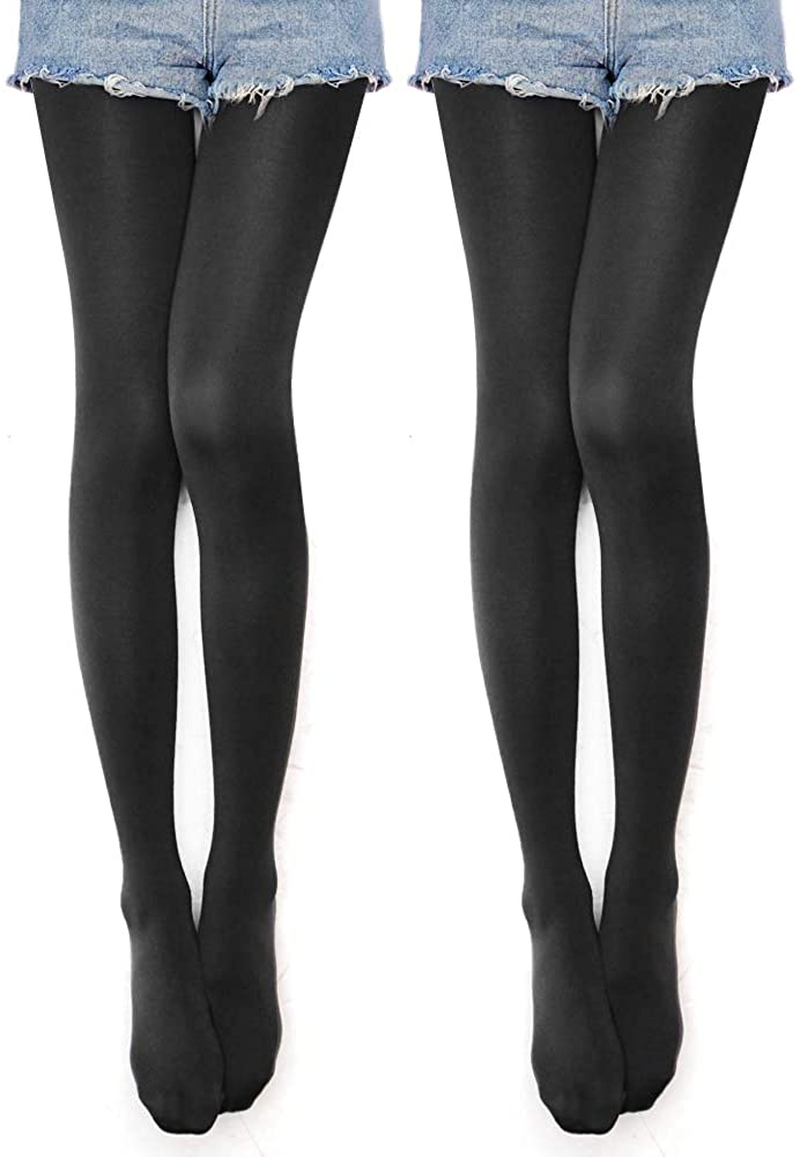 VERO MONTE 80D Opaque Tights for Women - 80 Denier Pantyhose Solid Footed Tights Apparel & Accessories > Clothing > Underwear & Socks > Shapewear VERO MONTE [Pack of 2] Black - Opaque & Stretchy Medium-Large 