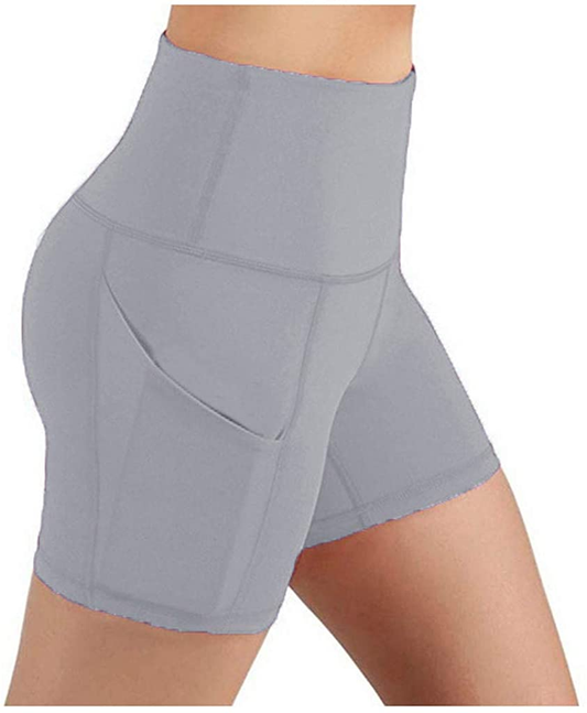 Burband Womens High Waist Bike Shorts Tummy Control Workout Yoga Pants Running Exercise Running Shorts with Side Pockets Apparel & Accessories > Clothing > Underwear & Socks > Shapewear Burband   