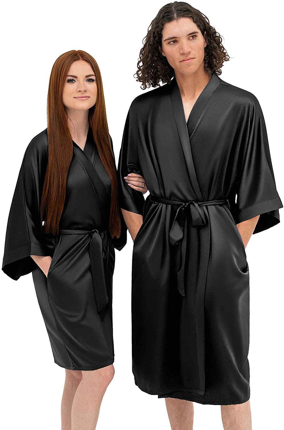 AW BRIDAL Matching Robes for Couples, 2Pcs Mr and Mrs Robes Satin Couple Robes Sleepwear Wedding Gifts for Women Men Apparel & Accessories > Clothing > Sleepwear & Loungewear > Robes Kylie Max   