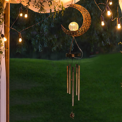 Moon Decor Gift for fathe, Moon Glass Ball Wind Chimes,windchimes Outdoor Gift for mom, Dad Gift, Grandma,, Christmas Decorations Christmas Decor Christmas Solar Light Arts & Entertainment > Party & Celebration > Gift Giving zhengshizuo   