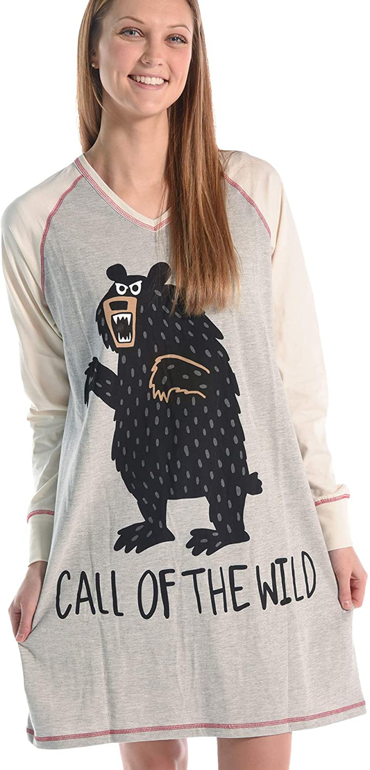 Lazy One V-Neck Nightshirts for Women, Animal Designs Apparel & Accessories > Clothing > Sleepwear & Loungewear > Nightgowns Kylie Max   