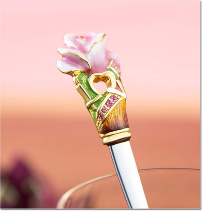 Luka Tech Enamels flower Lead-free Glass Coffee Mugs Tea Cup with Steel Spoon, Best Birthday Gifts For Women Wife Mom Friends Mothers Valentines Day Christmas Arts & Entertainment > Party & Celebration > Gift Giving Luka Tech   