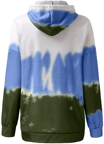 Eytino Women Hoodies Tops Tie Dye Printed Long Sleeve Drawstring Pullover Sweatshirts with Pocket(S-Xxl) Apparel & Accessories > Clothing > Activewear Kylie Max   