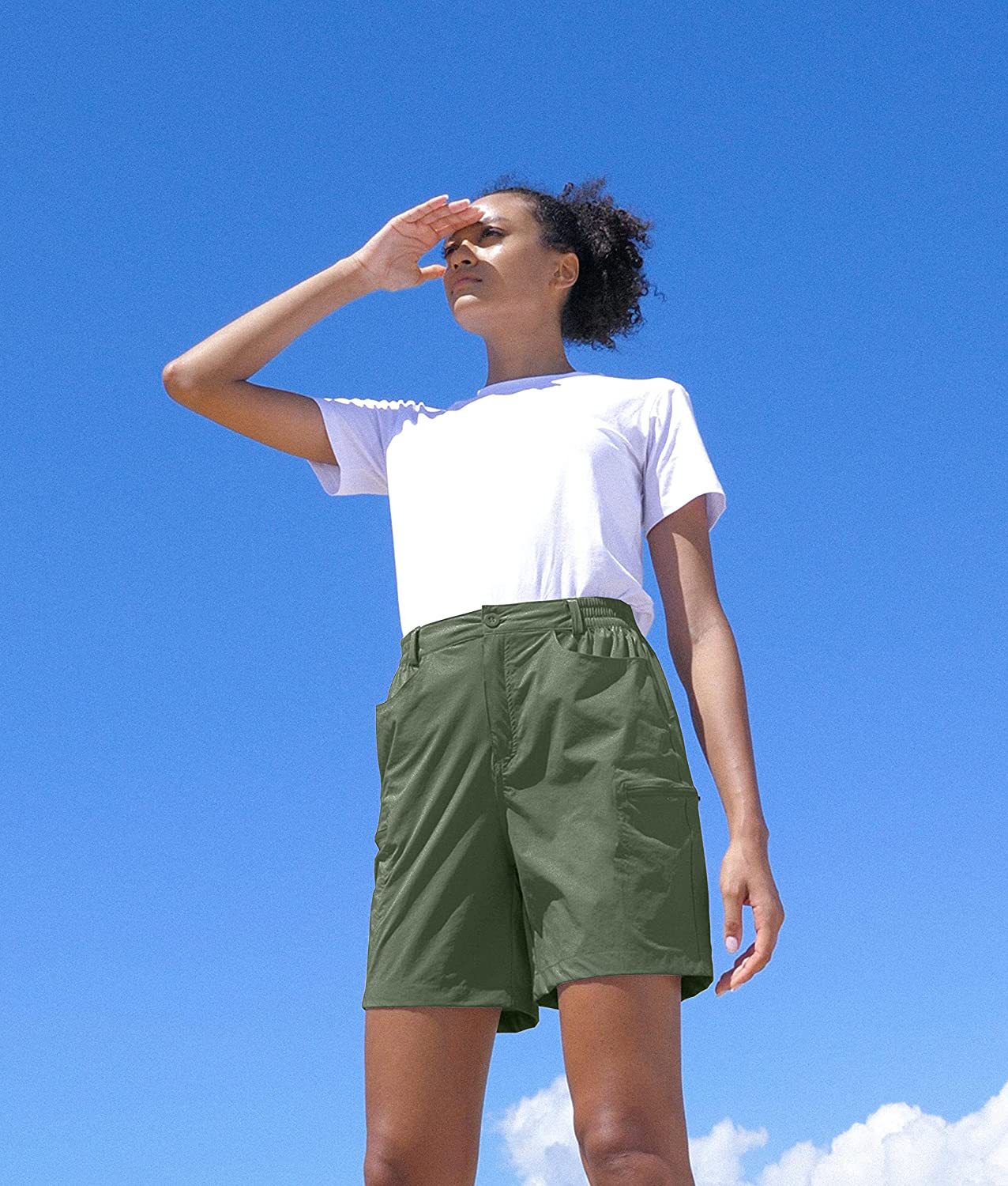 Viodia Women'S Hiking Cargo Shorts Quick Dry Stretch Lightweight Camping Shorts for Women with Zipper Pockets Apparel & Accessories > Clothing > Shorts Kylie Max   