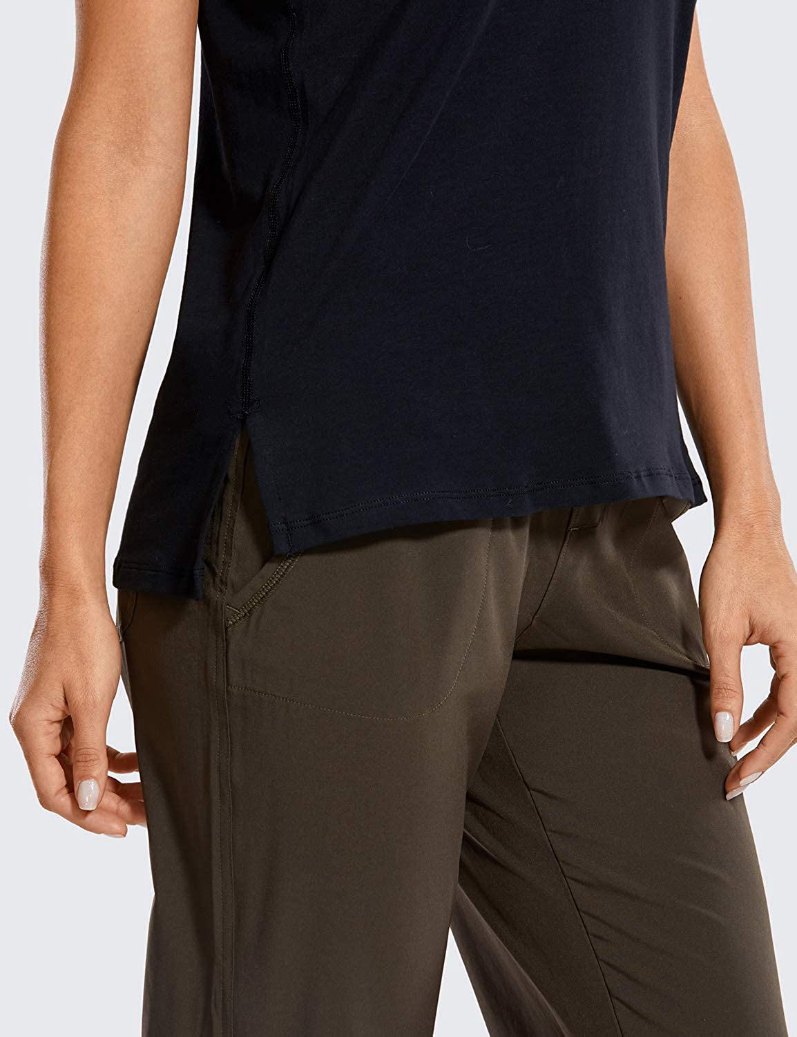 CRZ YOGA Women'S Pima Cotton Workout Tank Tops Loose Fit Yoga Sleeveless Shirts Muscle Tank Apparel & Accessories > Clothing > Activewear Kylie Max   