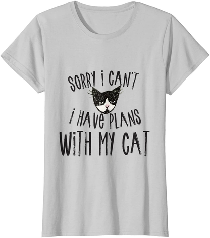 Sorry I can't I have plans with my Cat T-Shirt Arts & Entertainment > Party & Celebration > Gift Giving Caterpillar Silver Women 3XL