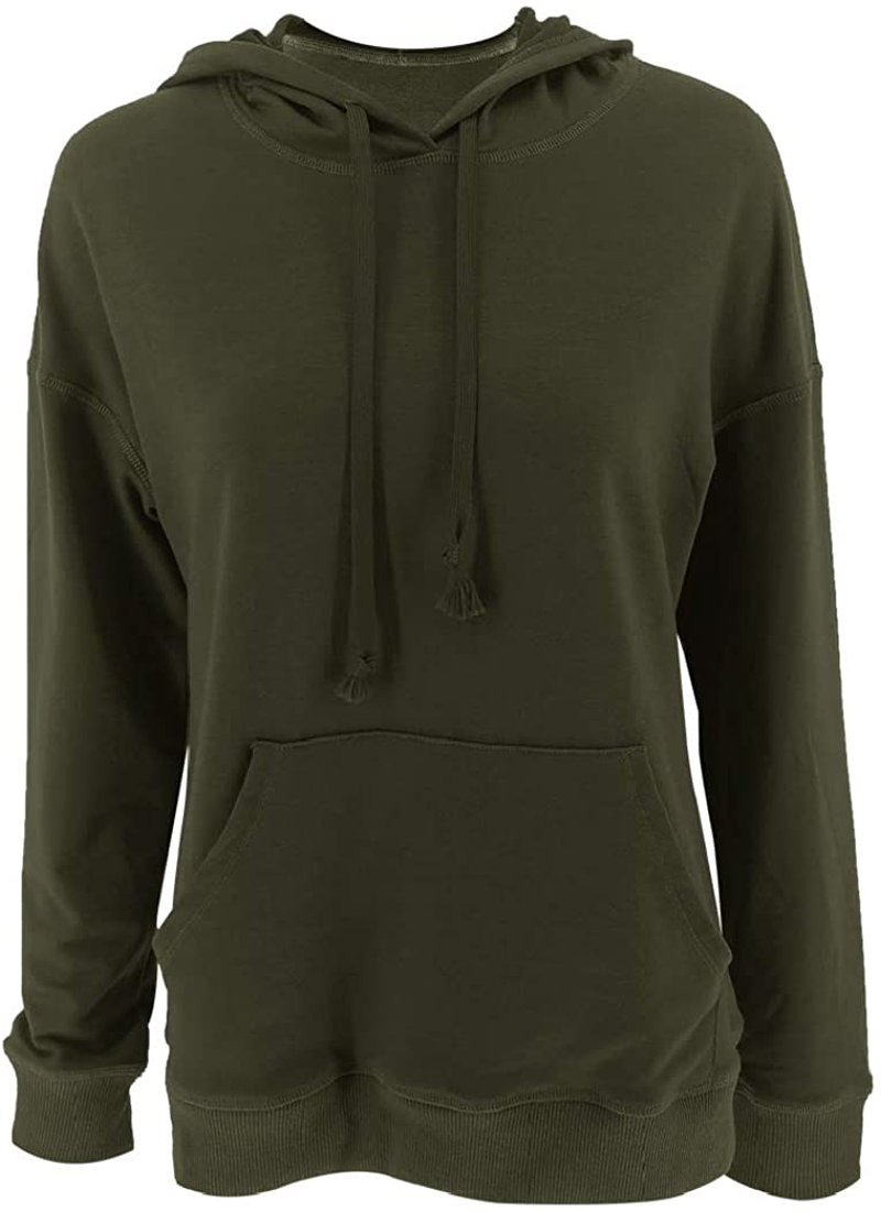 Bingerlily Women'S Casual Hoodies Long Sleeve Solid Lightweight Pullover Tops Loose Sweatshirt with Pocket Apparel & Accessories > Clothing > Activewear Kylie Max   