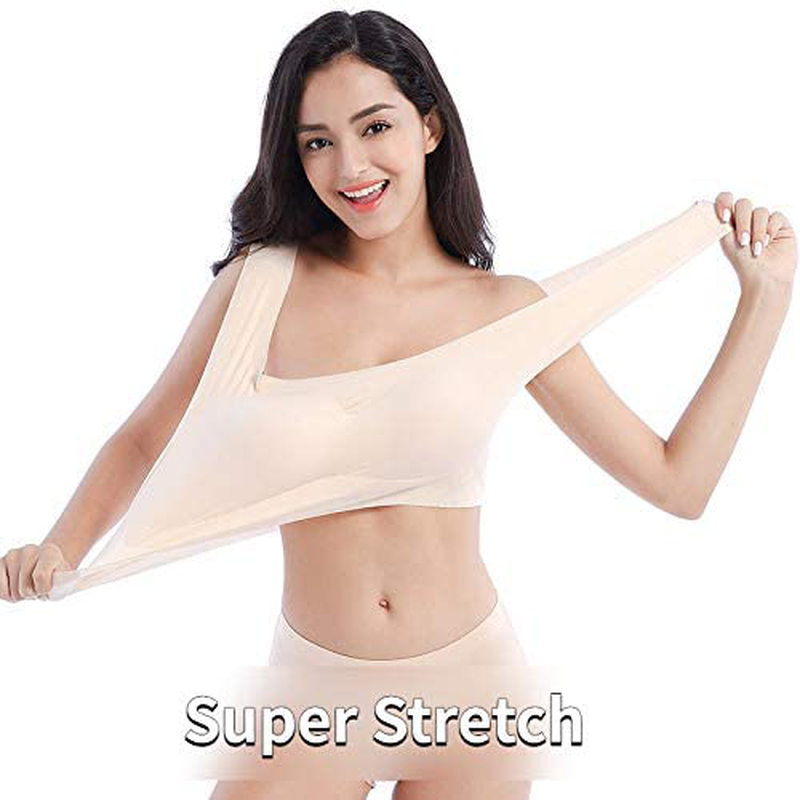 UOTJCNR Women'S Seamless Wireless Invisible Bra Comfy Sleep Bras Thin Soft Daily Bras for Yoga Sport Apparel & Accessories > Clothing > Underwear & Socks > Bras Kylie Max   