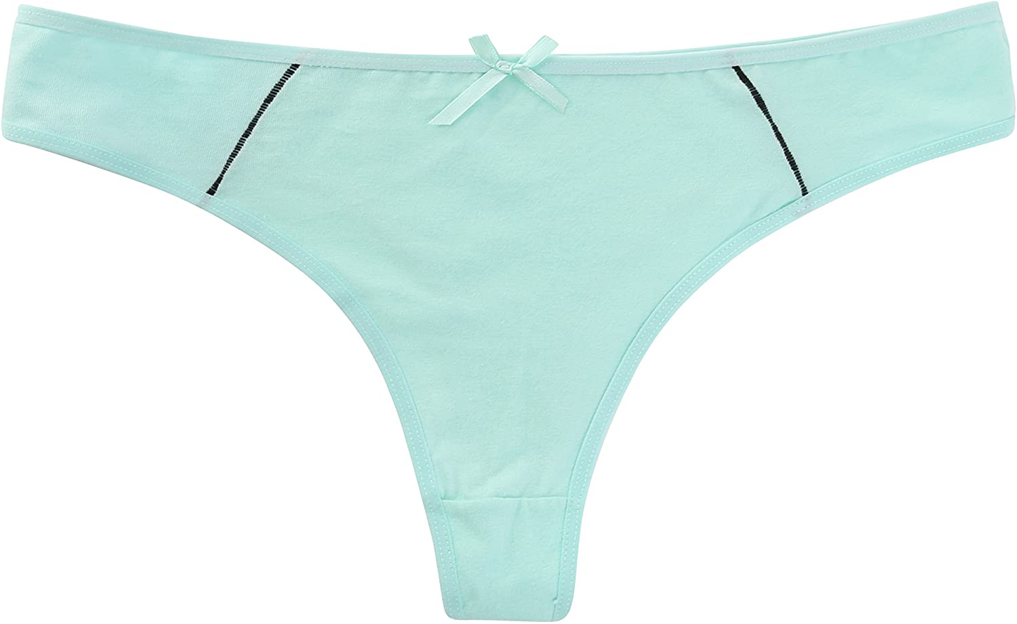 ELACUCOS 6 Pack Women's Thongs Cotton Breathable Panties Bikini Underwear Apparel & Accessories > Clothing > Underwear & Socks > Underwear ELACUCOS   