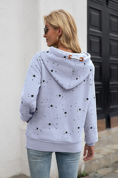 Kapoohott Womens Hoodies Long Sleeve High Necked Printed Hoodies Casual Comply Pullover Sweatshirts with Pockets Apparel & Accessories > Clothing > Activewear Kylie Max   