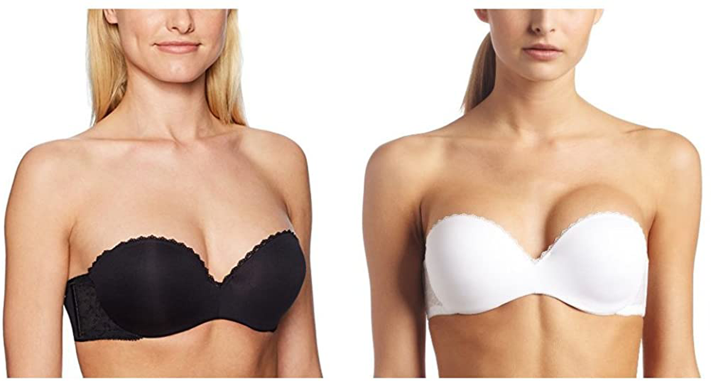 Vanity Fair Women's Padded Convertible Push Up Bras (32A - 38D) Apparel & Accessories > Clothing > Underwear & Socks > Bras Vanity Fair 2 Pack - Black/White Strapless 38C