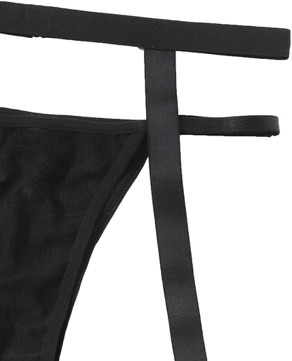 Shein Women'S Lingerie Set with Garter Belts 3 Piece Sexy Cut Out Lingerie Bodysuit Apparel & Accessories > Clothing > Underwear & Socks > Lingerie SheIn   