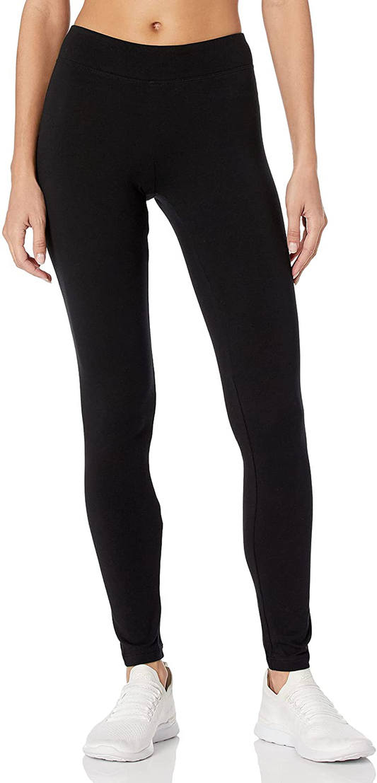 Hanes Women's Cotton Leggings Q71129 1 Pair Apparel & Accessories > Clothing > Activewear Hanes Black X-Large 