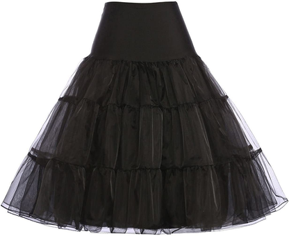 GRACE KARIN Women 50S Petticoat Skirts Tutu Crinoline Underskirt CL008922 Apparel & Accessories > Clothing > Underwear & Socks > Shapewear GRACE KARIN Black 2X 