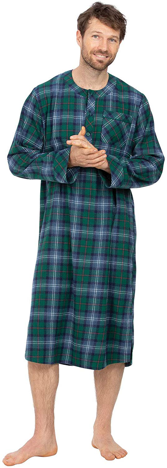 Pajamagram Mens Sleep Shirt Flannel - Mens Nightshirt, Multicolored Apparel & Accessories > Clothing > Sleepwear & Loungewear > Nightgowns Kylie Max   