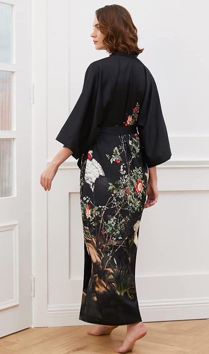 Ledamon Women'S Kimono Robe Long - Classic Pocket Floral Bathrobe Nightgown Apparel & Accessories > Clothing > Sleepwear & Loungewear > Robes Ledamon   