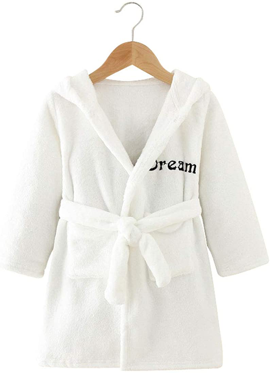 Toddlers Kids Hooded Robe Boys Girls Soft Flannel Bathrobes Pajamas Plush Robe Apparel & Accessories > Clothing > Sleepwear & Loungewear > Robes Kylie Max   