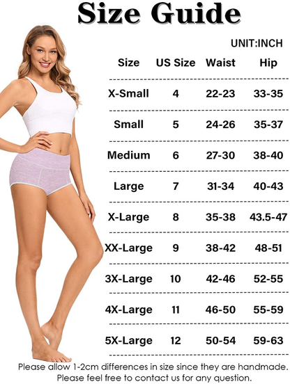 POKARLA Women'S High Waisted Cotton Underwear Soft Breathable Panties Stretch Briefs Regular & plus Size 5-Pack Apparel & Accessories > Clothing > Underwear & Socks > Underwear POKARLA   
