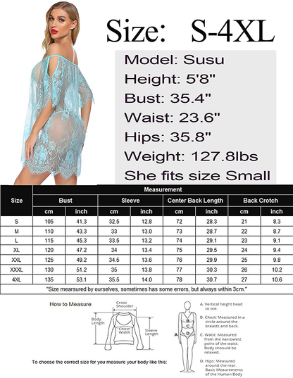 Avidlove Women Chemises Lace Smock Lingerie Mini Babydoll Lingerie Sleepwear S-4XL Apparel & Accessories > Clothing > Underwear & Socks > Lingerie Kylie Max   